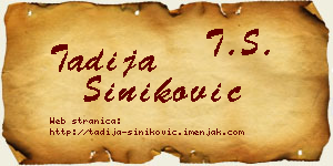 Tadija Šiniković vizit kartica